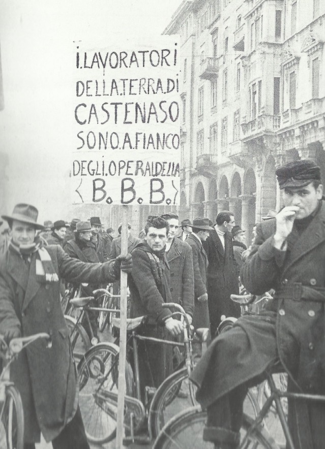30 gennaio 1948. Manifestazione di solidarietà con i lavoratori della “Barbieri & Burzi”.